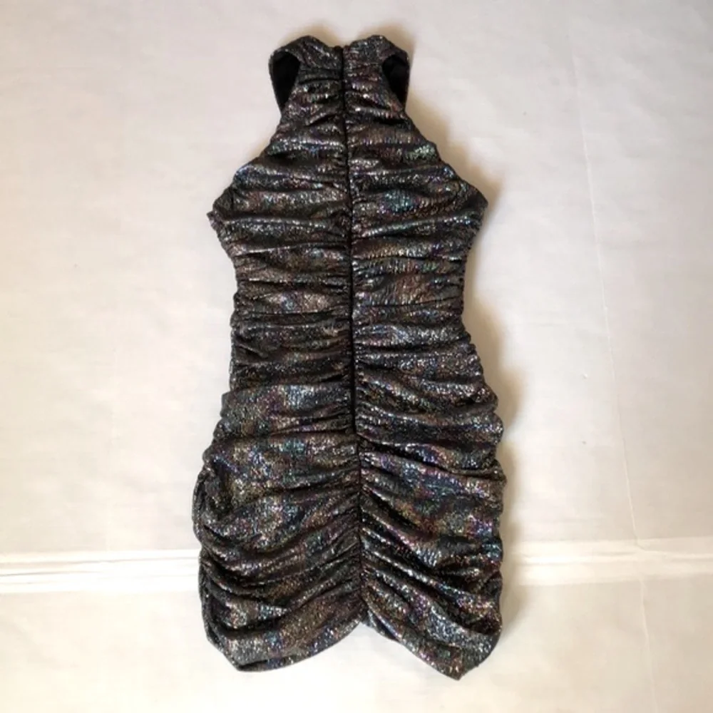 ZARA Metallic Draped Mini Dress/NWT - Picture 13 of 15